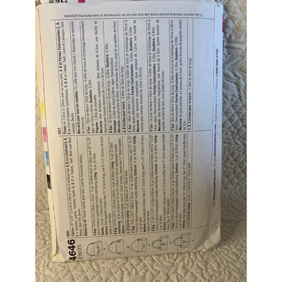 Simplicity Misses Handbag Sewing Pattern 4646 - uncut - Picture 4 of 10